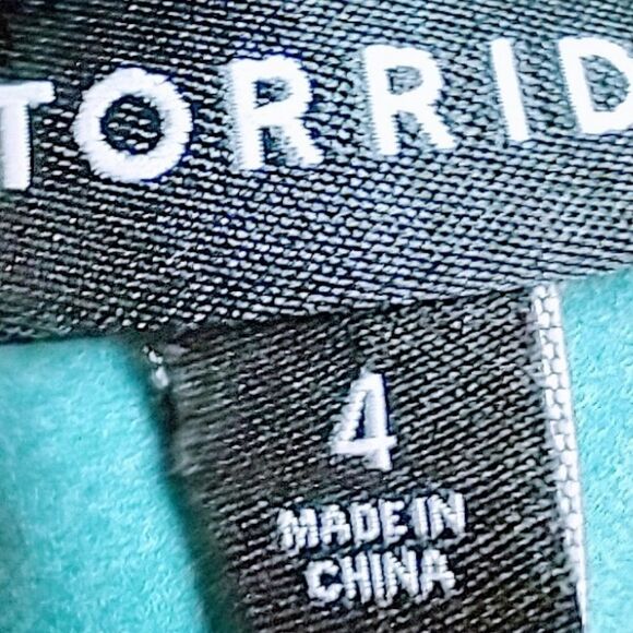 TORRID Teal Floral Georgette Raw Chiffon Trim Tank Top 4X - Picture 11 of 14